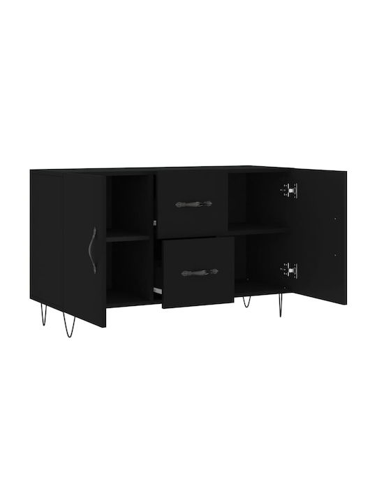 Wooden Buffet with Drawers Black L100xW36xH60cm