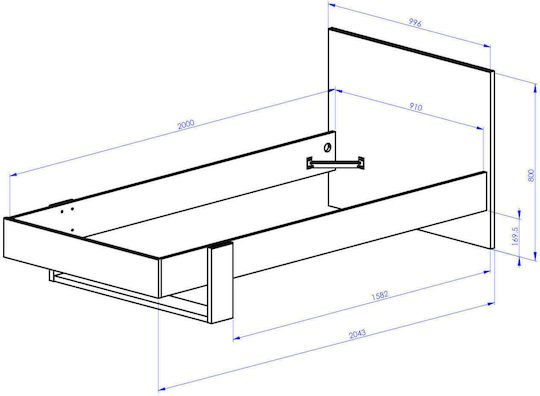 Pat Clasic Single pentru Saltea 90x200cm