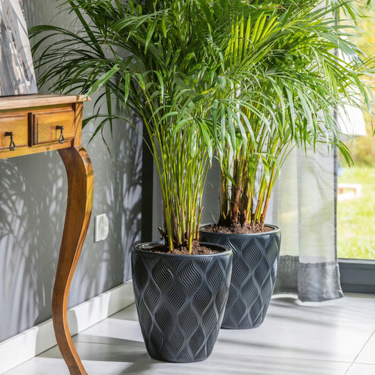 Form Plastic Round Slim Pot Plastic Antracit 39x39x45cm.