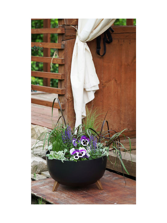 Lamela Roma Γλάστρα Πλαστική Anthracite 29x29x23εκ.