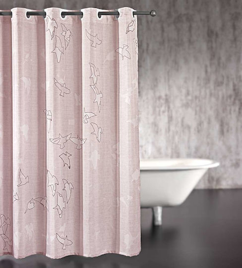 Guy Laroche Freedom Fabric Shower Curtain 240x185cm Old Pink Guy Laroche Freedom Fabric Shower Curtain 240x185cm Old Pink