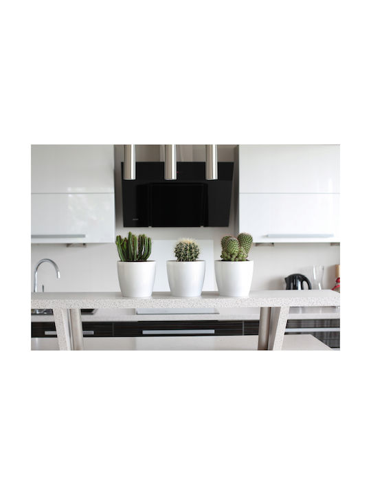 Lamela Magnolia Γλάστρα Πλαστική Λευκή 25x25x22εκ.