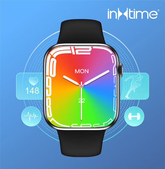 INTIME 7 Max Smartwatch mit Pulsmesser (Schwarz)