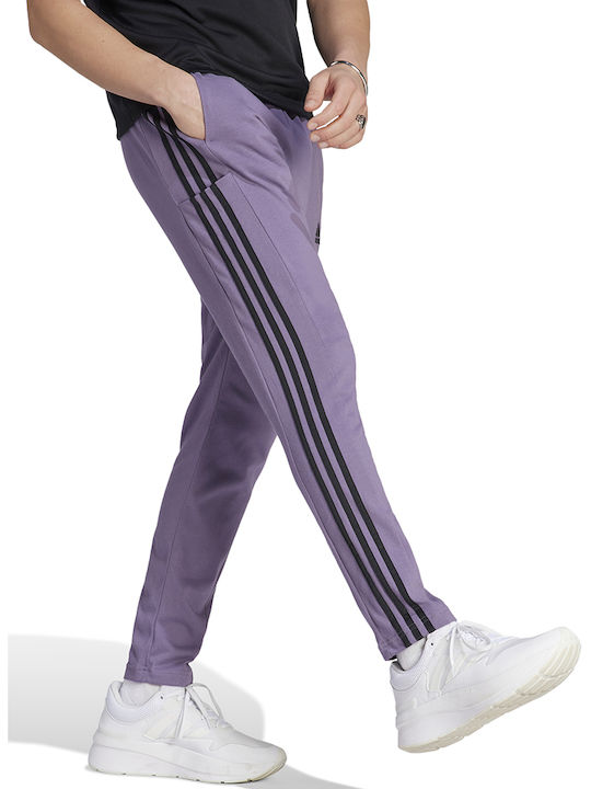 Adidas Essentials Single Παντελόνι Φόρμας με Λάστιχο Μωβ