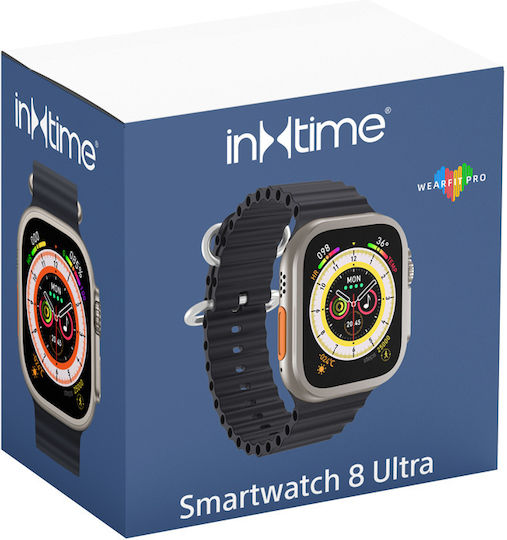 INTIME 8 Ultra Smartwatch με Παλμογράφο (Μαύρο)