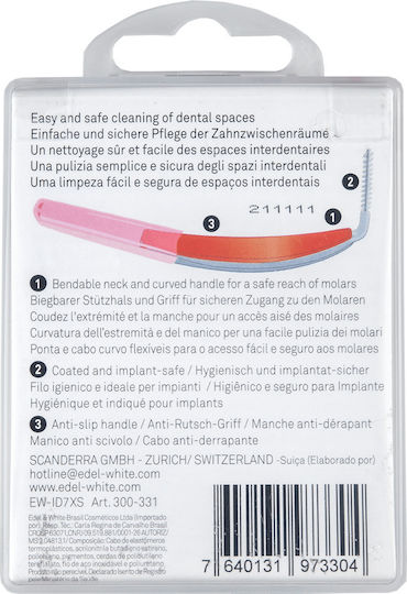 Edel White Profi-Line Interdental Brushes with Grey Handle 6 Pieces