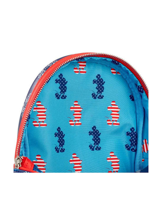 Loungefly Kinder Rucksack Rucksack Blau 23cmx11cmx27cmcm Disney Patriotischer Mickey