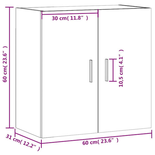 vidaXL Bathroom Cabinet L60xW31xH60cm Gray