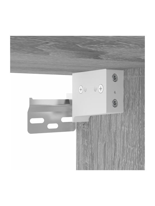 Wand Wohnzimmer Vitrine aus Spanplatte mit Glas Gray 69.5x34x90cm