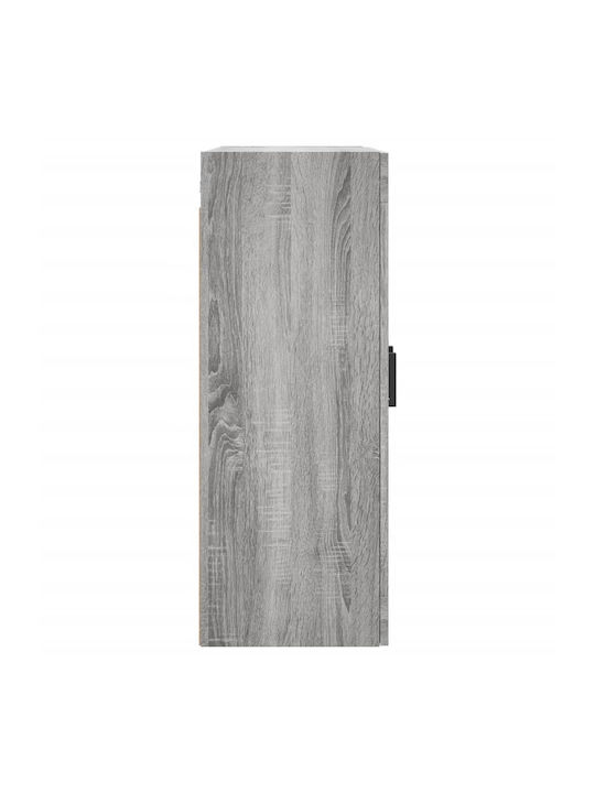 Wand Wohnzimmer Vitrine aus Spanplatte mit Glas Gray 69.5x34x90cm