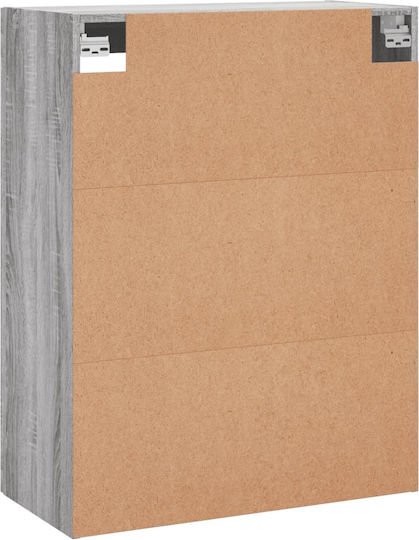 Wand Wohnzimmer Vitrine aus Spanplatte mit Glas Gray 69.5x34x90cm