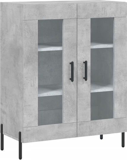 Vitrină Pandantivă din Lemn și Metal cu Geamuri Gri 69.5x34x90cm 827800