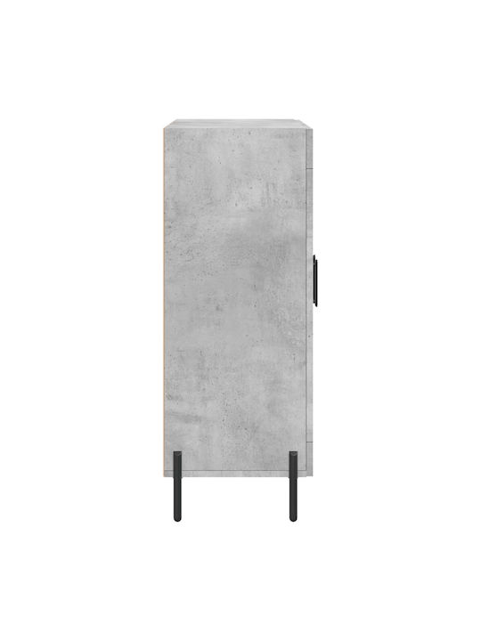 Wall Living Room Display Cabinet made of Wood & Metal with Glass Gray 69.5x34x90cm