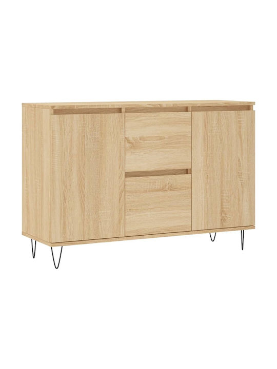 Sideboard Wood & Metal Sonoma Oak 104x35x70cm