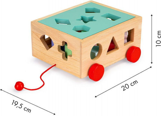 Ecotoys Συρόμενο Παιχνίδι Wooden Sorter Cart With Blocks από Ξύλο για 24+ Μηνών