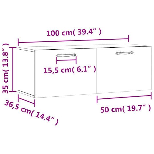 vidaXL Badezimmerschrank B100xT36.5xH35cm Sonoma