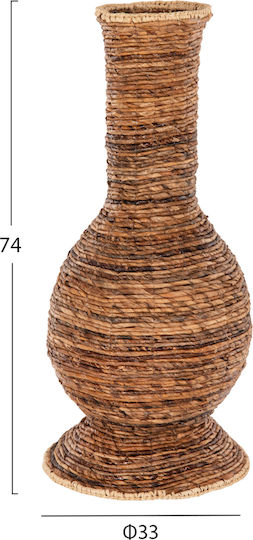 HomeMarkt Βάζο Δαπέδου Ψάθινο Καφέ Φ33xΥ74cm HomeMarkt Βάζο Δαπέδου Ψάθινο Καφέ Φ33xΥ74cm