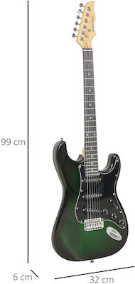 Sportnow Set Elektrische Gitarre mit Form Stratocaster in Schwarz Farbe mit Hülle