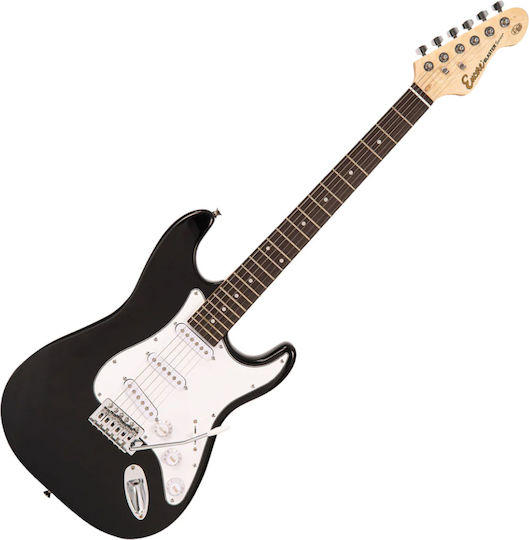 Encore Комплект Електрическа Китара Stratocaster Черен с Калъф