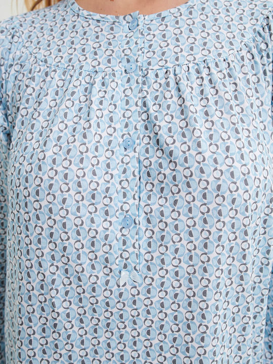 Vamp Sommer Damen Nachthemd Hellblau