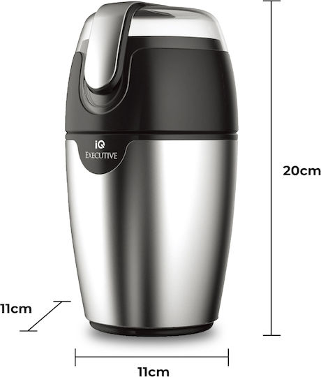 IQ Electric Coffee Grinder 200W for 70gr Beans Silver