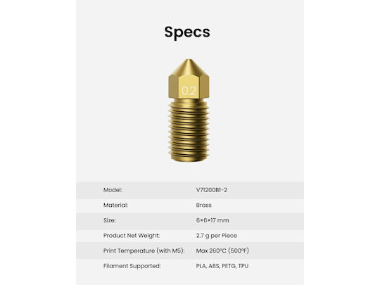Anker Ακροφύσιο AnkerMake M5 10-Pack Nozzle Kit 0.2mm