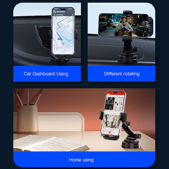 Yesido Suport Auto pentru Telefon cu cârlige reglabile Neagră