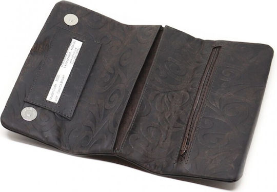 Alpha Status Lederne Tabaktasche in Braun mit Verschluss