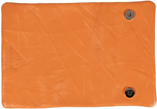 Mestango Leather Tobacco Pouch With Magnetic Clasp 15.5x8cm Orange