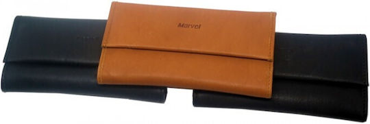Marvel Tobacco Pouch Made of Brown Artificial Leather with Button Closure