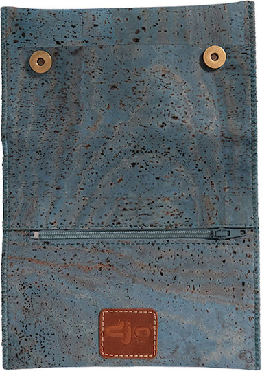 Djo Djo Handmade Light Blue Artificial Leather Tobacco Pouch with Magnet Closure A302-6