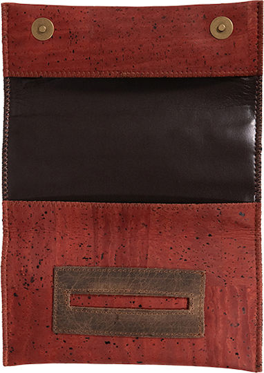 Djo Djo Handmade Brown Artificial Leather Tobacco Pouch with Magnet Closure A302-4