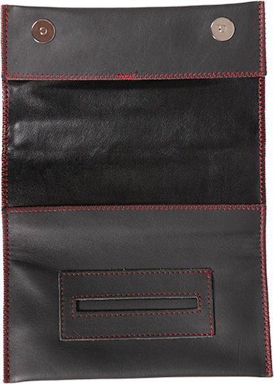 Djo Leather Tobacco Pouch With Magnetic Clasp Black