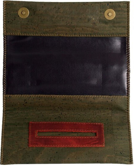 Djo Leather Tobacco Pouch With Magnetic Clasp Green
