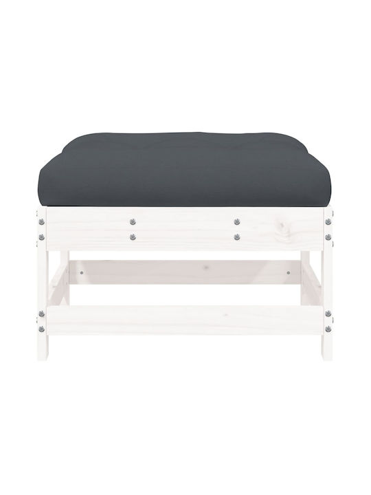 Hölzernes Gartenhocker Würfel Außeneinsatz mit Kissen Weiß 62x62x32cm