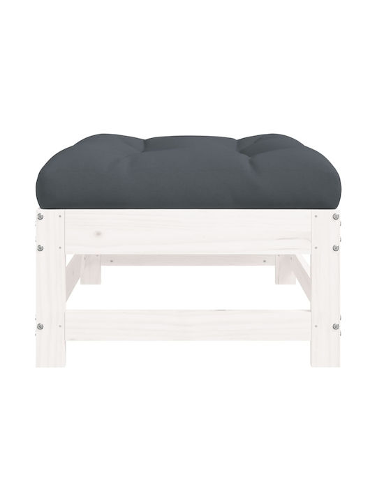 Hölzernes Gartenhocker Würfel Außeneinsatz mit Kissen Weiß 62x62x32cm
