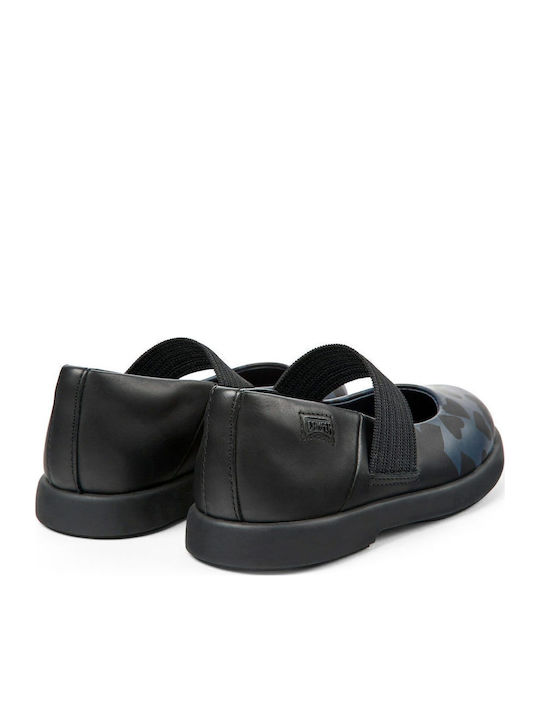 Kids Anatomic Leather Ballerinas Twins Mary Jane with Elastic Strap Black