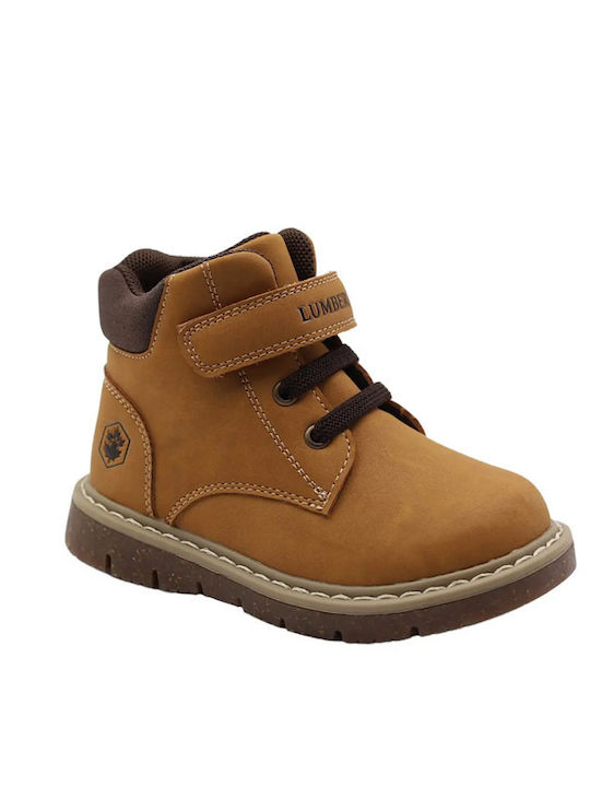 Gohan Kids Boots with Velcro Tabac Brown