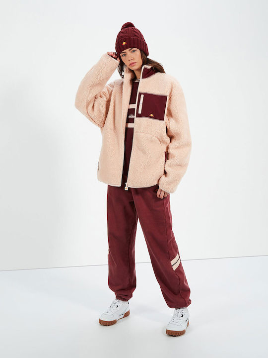 Ellesse Fleece Damen Jacke in Rosa Farbe