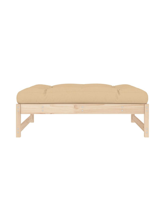 Zweisitziges Sofa Außenbereich Holz mit Kissen 120x80x30cm