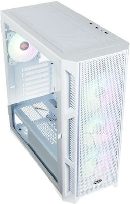 Raijintek Ponos Ultra MS4 Gaming Full Tower Computer Case with Window Panel and RGB Lighting White