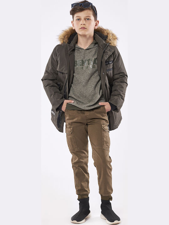 Pantaloni Cargo din Material Textil pentru Copii Kaki