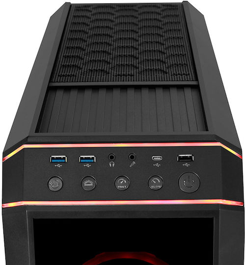 Chieftec Stalion II Gaming Midi-Turm Computergehäuse mit Seitenfenster und RGB-Beleuchtung Schwarz