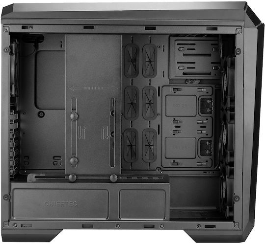 Chieftec Stalion II Gaming Midi-Turm Computergehäuse mit Seitenfenster und RGB-Beleuchtung Schwarz
