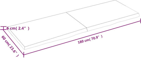 Grey Wall Shelf 180x60x6cm
