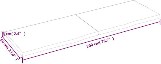 Shelf Wall Gray 200x60x6cm