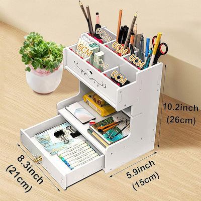 Lemn Desk Organizer 21x15x26cm White