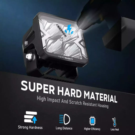 NovSight Square Waterproof Headlights Car LED Mazda 3 / 2 12 / 24V 40W 9.2cm with White Lighting 2pcs
