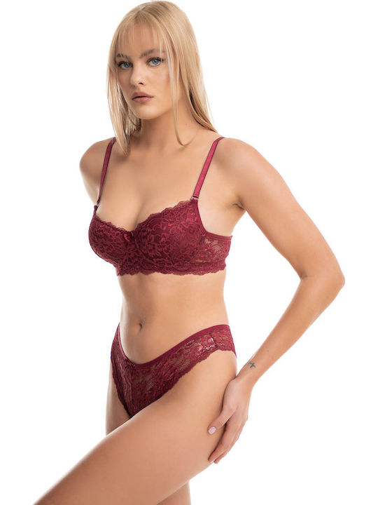 Koza Lace Underwear Set with Bra & Brazil