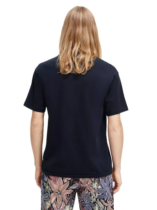 Scotch & Soda T-shirt Bărbătesc cu Mânecă Scurtă Albastru marin